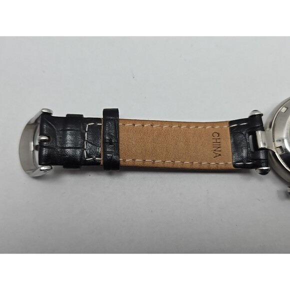 Steinhausen Marquise Automatic Watch Moon Phase Triple Calendar Silver Black - Picture 11 of 13